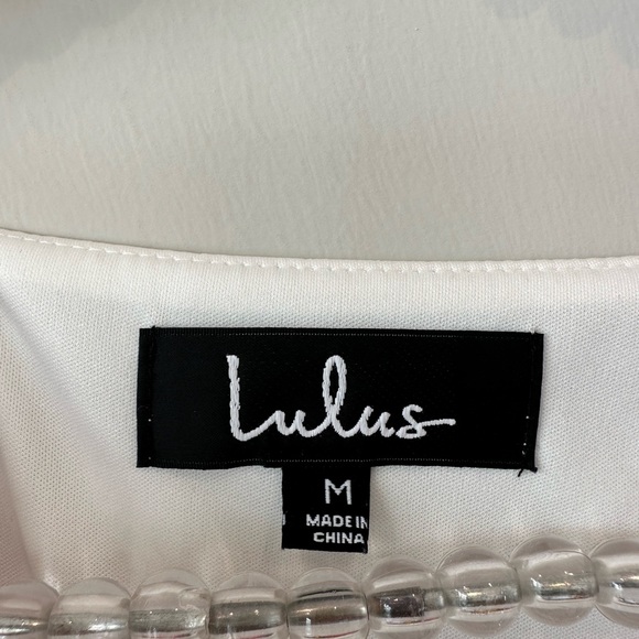 Lulu’s Cherish White Long Sleeve Shift Dress With Black Bow Detail. - Picture 9 of 9